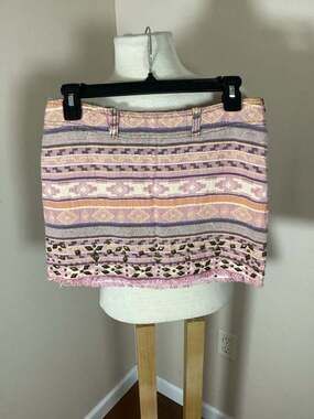 Free People Tiger Lily Studded Aztec Tapestry Mini Skirt